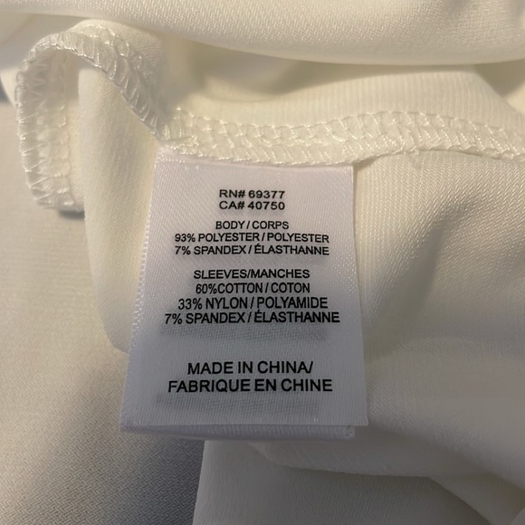 SHAVONNE  DORSEY Square Neck with Puff Sleeves Top, Women’s L, White - Picture 9 of 9